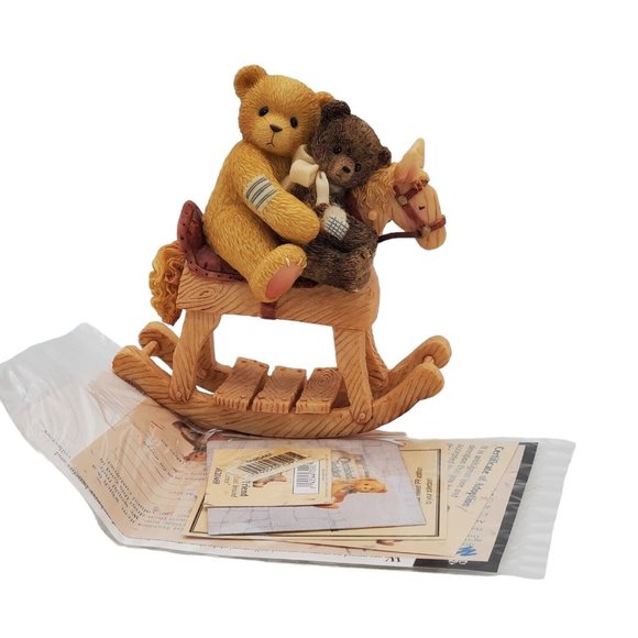 New Cherished Teddies 662046F Figurine Rocking Horse Bear Figurine Siblings - Picture 2 of 9